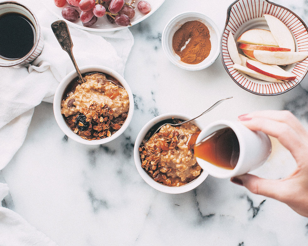Fruits and Oatmeal Breakfast